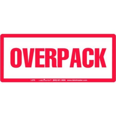 AMERICAN LABELMARK CO LabelMaster® Labels with "Overpack" Print, 6"L x 2-1/2"W, White/Red, 500/Roll L370